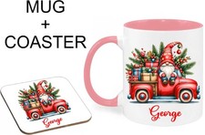 Personalised Name Coloured Inside & Handle Mug Coffee Santa Christmas Cup Gift