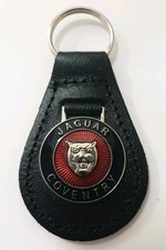 JAGUAR COVENTRY BLACK CAR AUTOMOTIVE KEY FOB KEYRING LEATHER