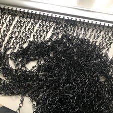 Black W100 x L209 cm Door Fly Chain Screen Aluminium Curtain Metal Insects B
