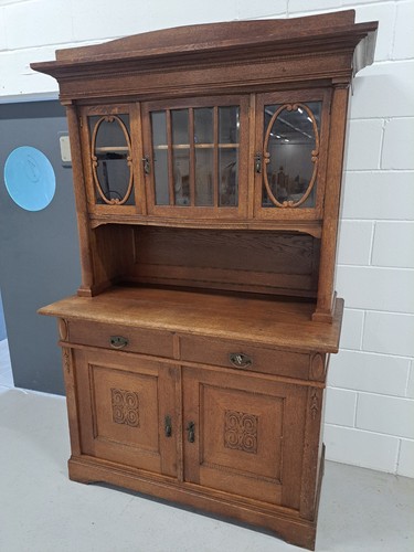 Antique german oak sideboard - german,