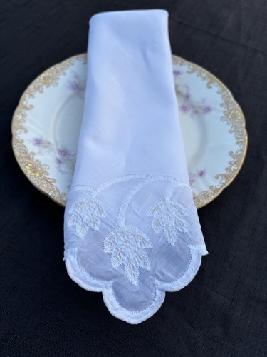 Vintage scalloped edge napkins - vintage,