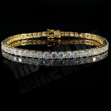 Ladies gold tennis bracelet cz