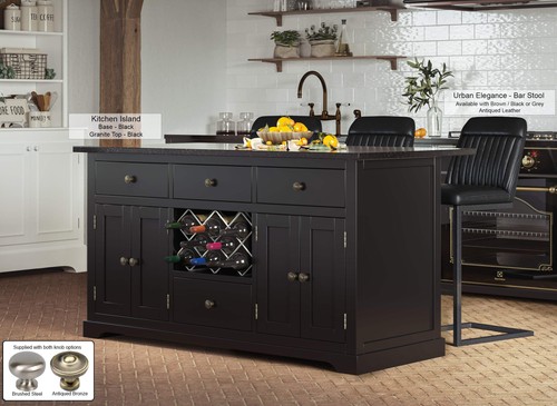 Black kitchen island with - black,