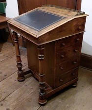 Antique Victorian Burr Walnut Leather Top Davenport DELIVERY POSSIBLE