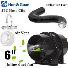 Hon&Guan 6in Silent Extractor Fan Duct Hydroponic Inline Exhaust Vent Industrial
