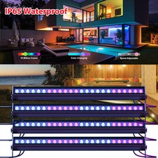4X 192W Waterproof Wall Washer Light Bar RGB 24LED IP65 DMX Stage Bar Club Light