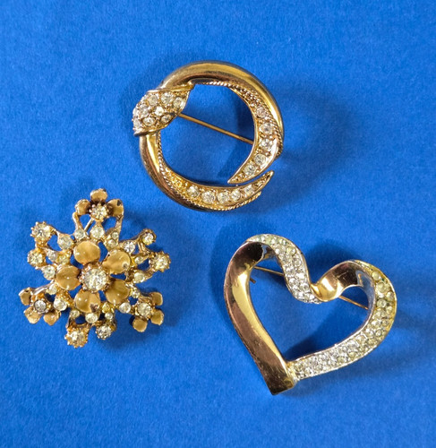 Vintage rhinestone goldtone - rhinestone,