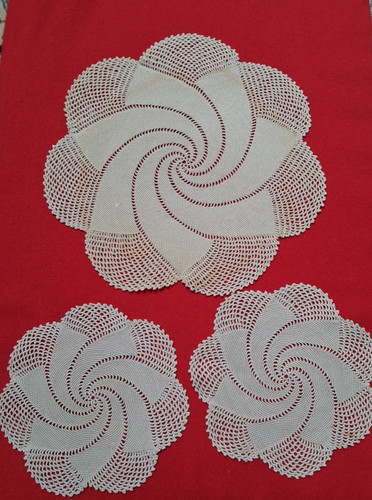 Set beige hand - set, crochet