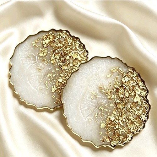 Handmade resin coasters set - handmade,