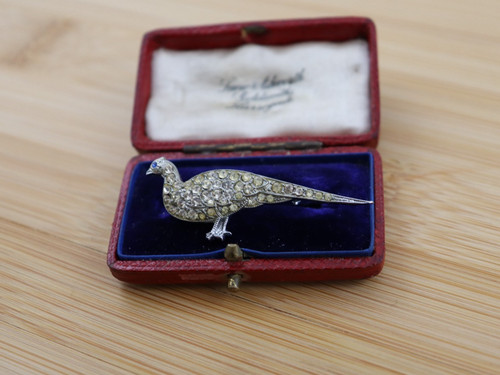 Vintage pheasant brooch - pheasant, with