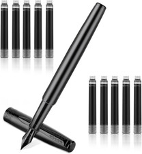 Black Metal Fountain Pen, Fine