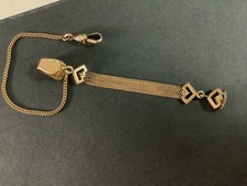 Antique Hayward gold filled ladies dainty pocket watch chain,fob,vest clip