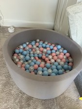 Cotton Grey Pink ball pool ball pit Kids baby Soft play +200 balls fun toddler