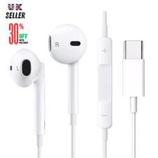 For iPhone 16e 16 Pro 15 Plus Type C Wired Earphones Built In Mic In Ear