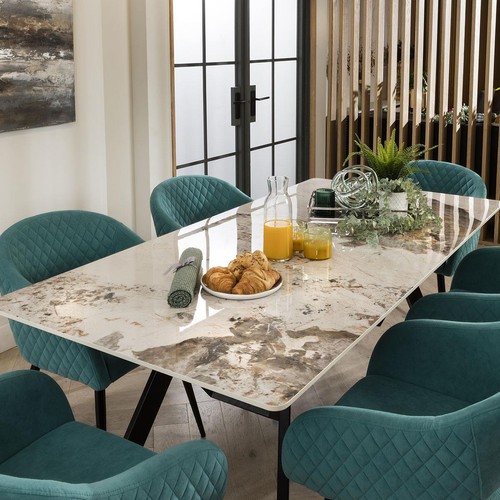 White ceramic dining table - white, and