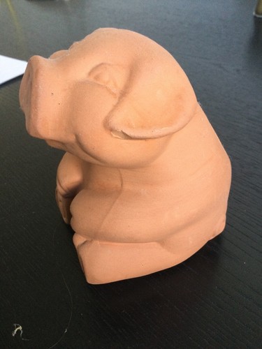 Pink pnanter pottery pig - pottery,