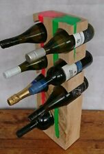 7 Bottle handmade solid Oak wine rack. Resin inlay, Interior Design Unique