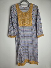 Indian Top Kurta Size Uk 12 Medium Tunic Ethnic Wear Casual Striped