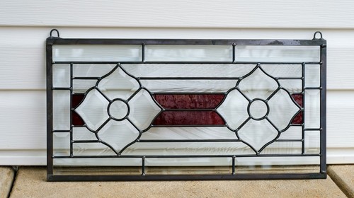 Beveled glass panel stained - beveled,
