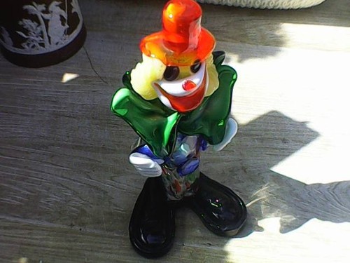 Murano glass clown - glass,