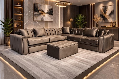 Luxury velvet corner - velvet, sofa