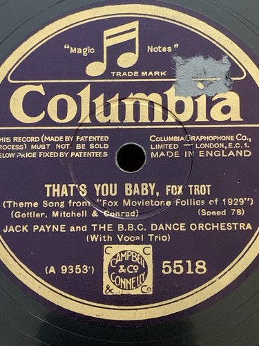 78rpm columbia 5518 jack payne - columbia,