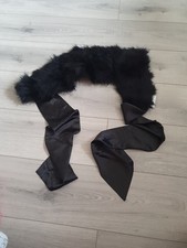 BNWT Vintage Ann Summers Black Satin & Marabou Feather Stole One Size