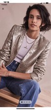 MINT VELVET Gold Sequin Jacket