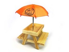 Chubby Wooden Squirrel Picnic Table Feeder With Umbrella