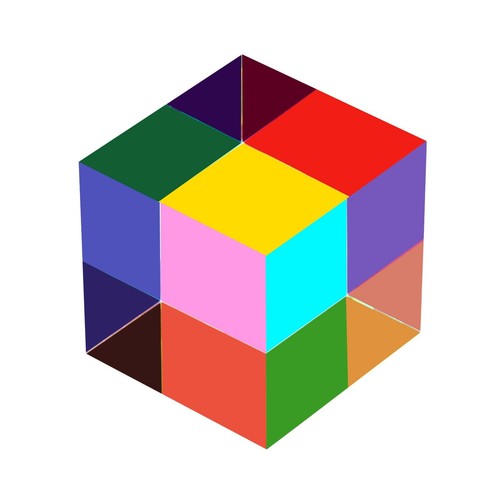 Cmy color cube 40mm - 40mm, (1.6