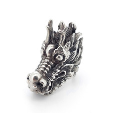 Silver Dragon Head Ring 925