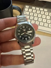 Vintage Seiko 5 Automatic 7S26-0480 Day/Date Rare Black Dial