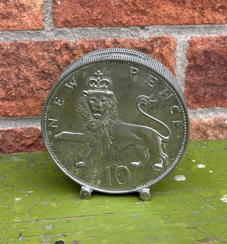 Vintage giant 10p coin money - vintage,