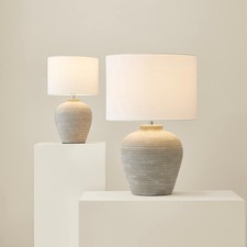 Reid Grey Ribbed Ceramic Table