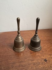 Pair of Vintage Solid Brass Hand Bell Dinner bells