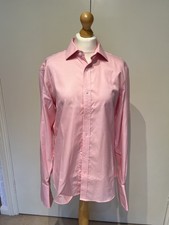 BNWOT, TM LEWIN, MENS, PINK DOUBLE CUFFED FORMAL SHIRT.  SIZE 15.5 SLIM FIT.