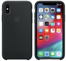 OFFICIAL GENUINE APPLE IPHONE X / XS SILICONE CASE COVER BLACK NEW MRW72ZM/A