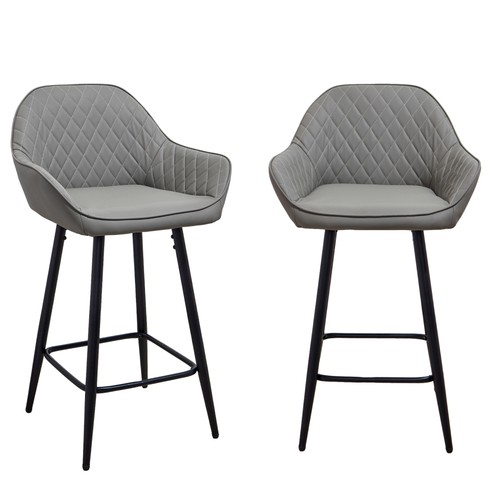 Bar stool faux leather seat - stool,