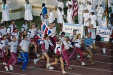 British athletes running with