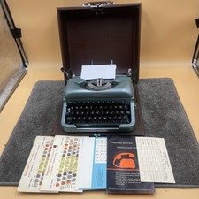 Vintage 1950s Imperial Good Companion 4 Portable Typewriter in Case with Papers