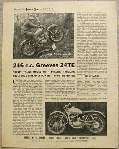 Greeves 24te motorcycle - 24te,