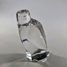 1970s Val Saint Lambert Vintage Belgian Art Glass Crystal Falcon Bird Sculpture