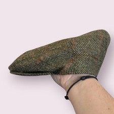 Hucklecote Made in England Wool Flat Cap Medium Check Plaid Hat