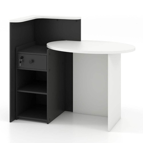Corner front reception counter - front,