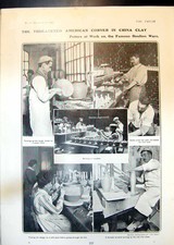 Antique Print Potters Work Doulton Ware Clay Kiln Salmon Fishing North 1903