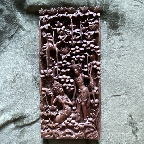 Hand carved wooden relief - hand,