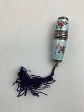 Vintage Silver Floral Guilloche with Tassel Sewing Collectable 6cm in Length.