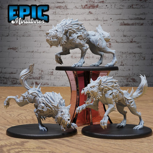Undead dire wolf miniature - undead,