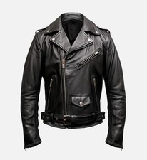 Black Leather Motorcycle Racer
