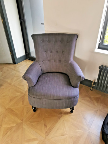 Large grey button back - grey, button-back